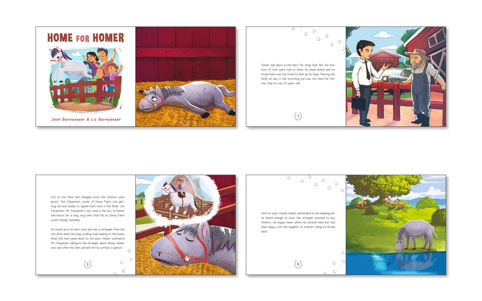 Book about a horse trainer with pages designed for reception kids example.