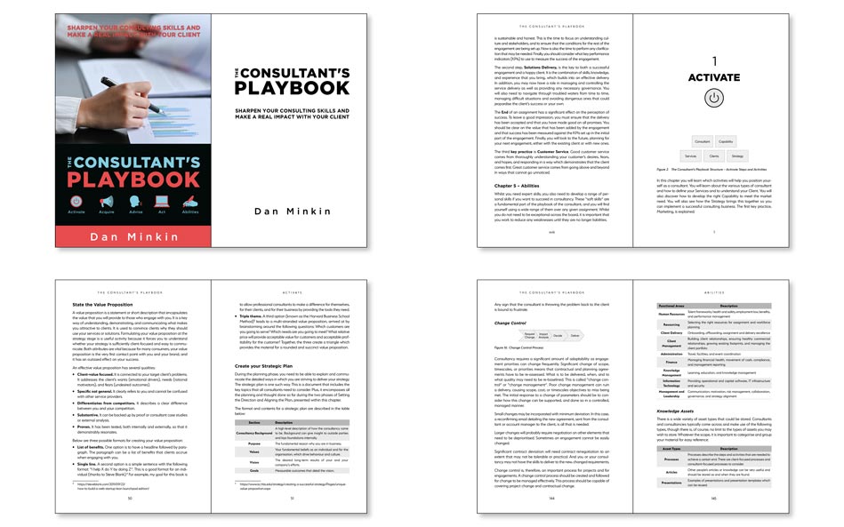 Consultants playbook with set of strategy tools example.