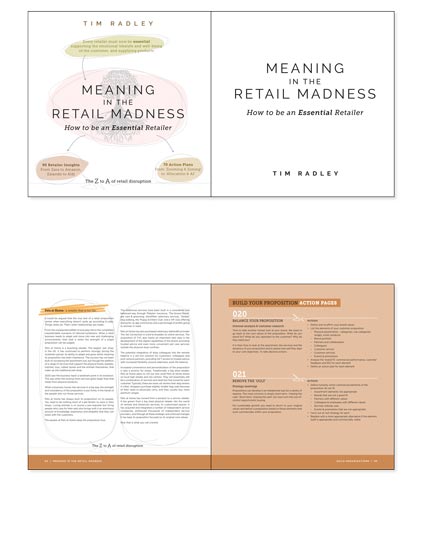 Reference book on retail science with graphics example for mobile.