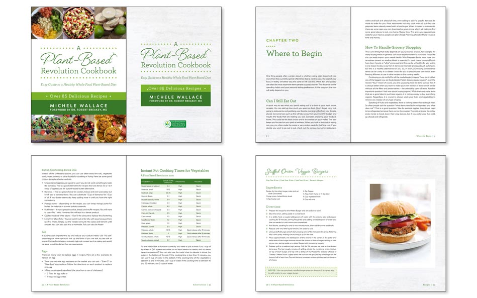 Plant cookbook full of recipes, ingredients and photographs example