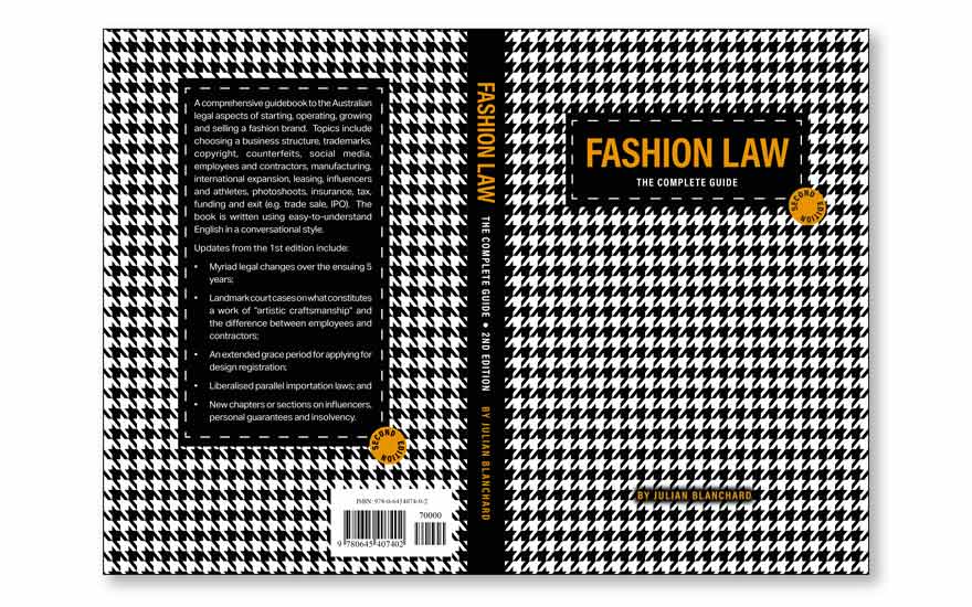 Fashion law guide houndstooth fabric print cover background example.
