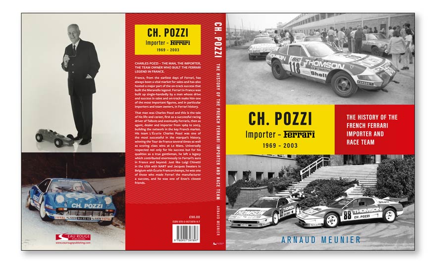 History of ferrari importer and race team book with vintage cover photos example.