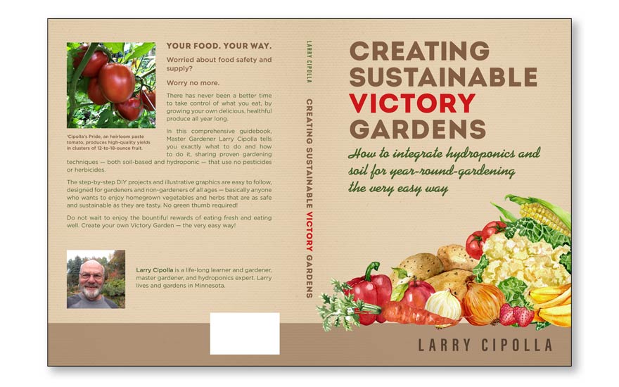 Hydroponics gardening guide for fresh foods all year cover design example.