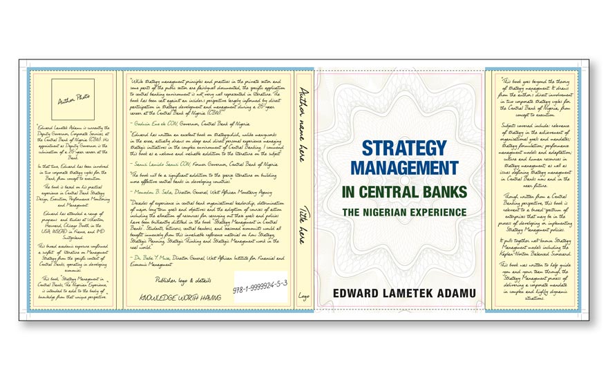 CPi bank management front dustjacket template with flaps example.