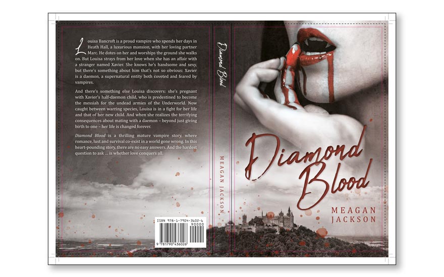 Amazon KDP vampire full paperback template example.