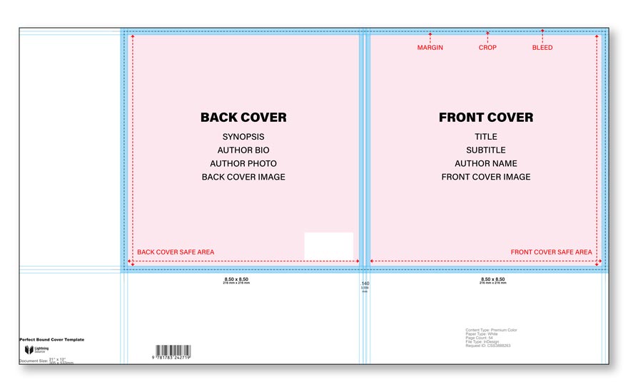 Square book Ingram empty paperback template example.