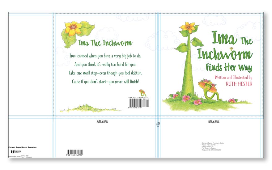 Square kids book Ingram full paperback template example.